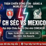 Nhận định trận đấu CH Séc vs Mexico tại bảng A World Cup 2026. Hình ảnh đối đầu kịch tính giữa đại diện Châu Âu và chủ nhà CONCACAF trên Xoilac TV.